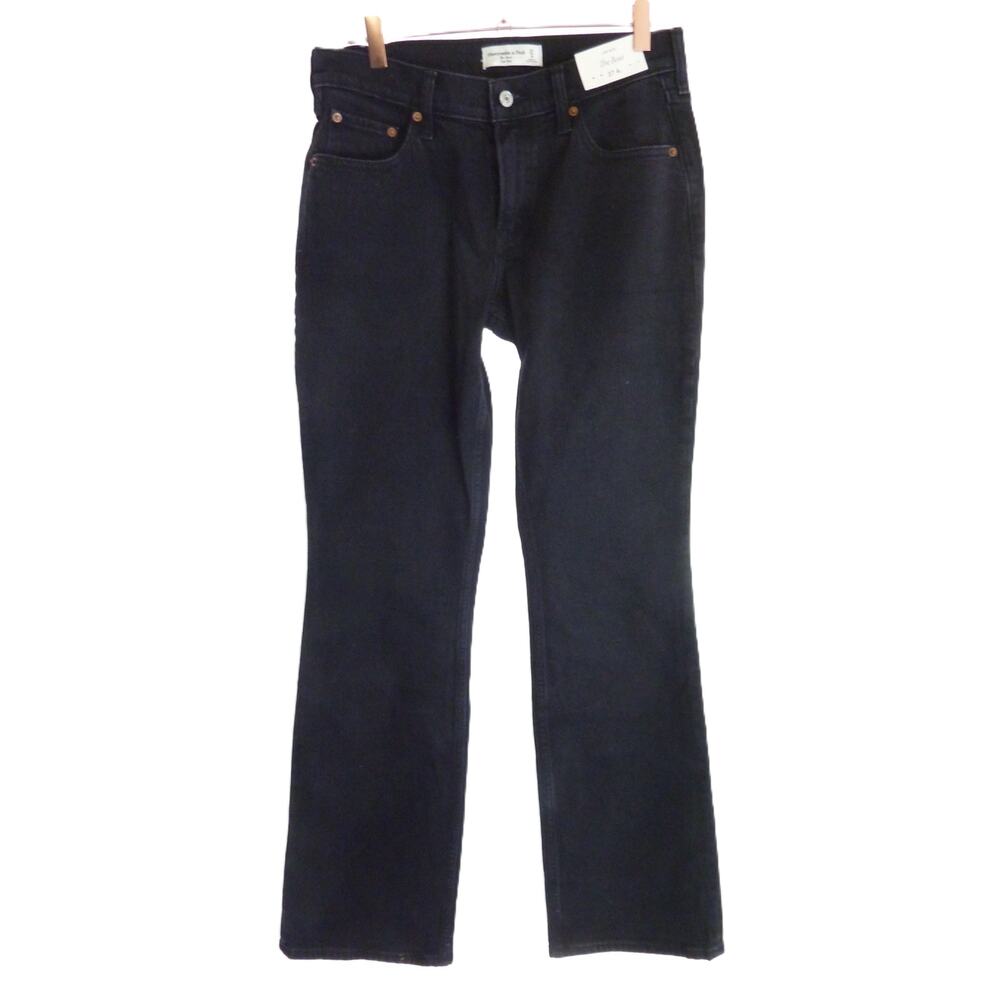 NWT Abercrombie & Fitch The Boot Low Rise Black Denim Jeans Size 27 4L